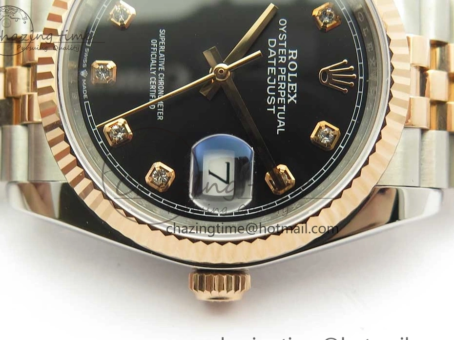 Black 904 36mm Jubilee Wrapped RG Bracelet 116231 GMF SS SS RG DateJust on Dial Diam A2836 Wrapped 0313